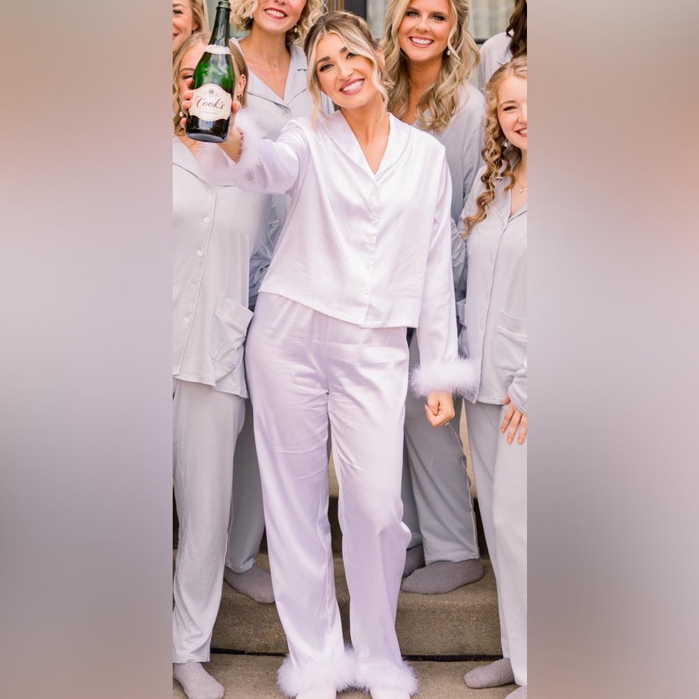 White bridal pajamas